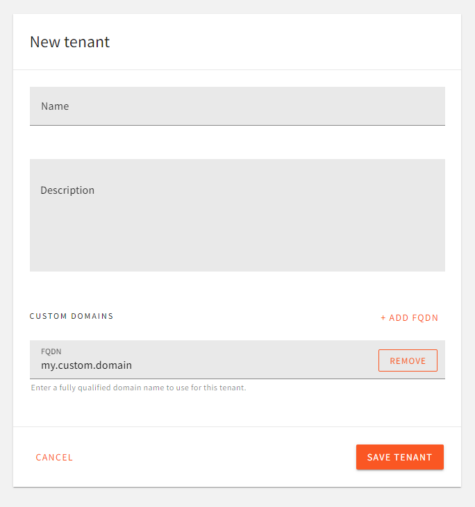 Domain Settings For Sub-Tenants.